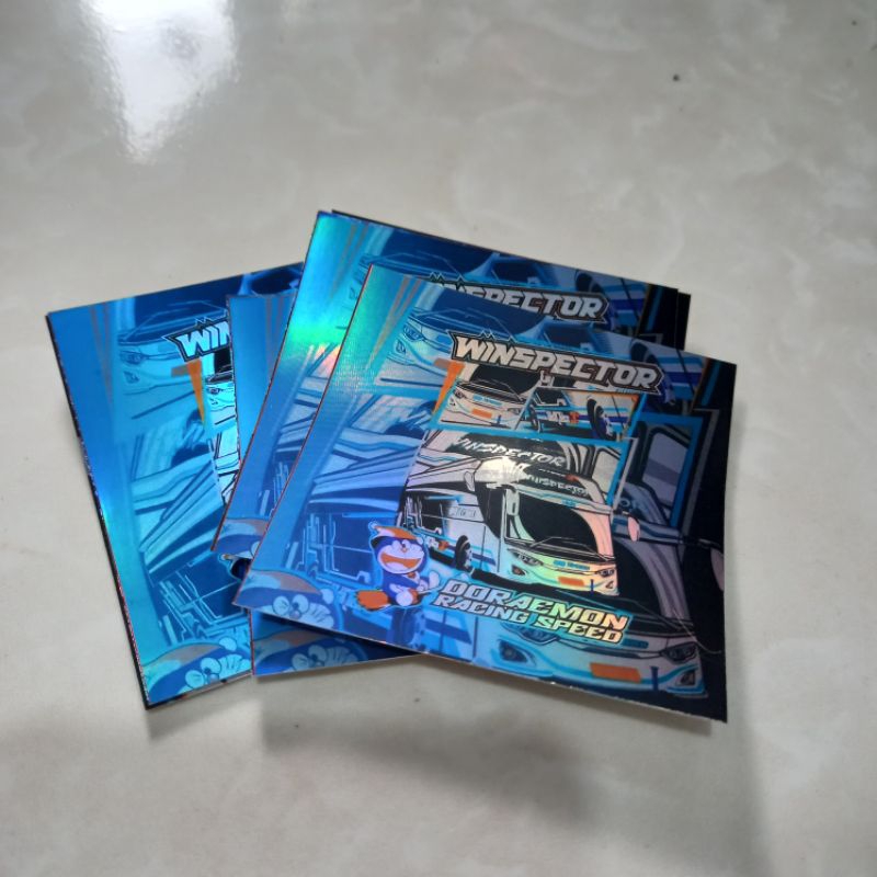 5 stiker bus sticker bis bahan hologram winspector