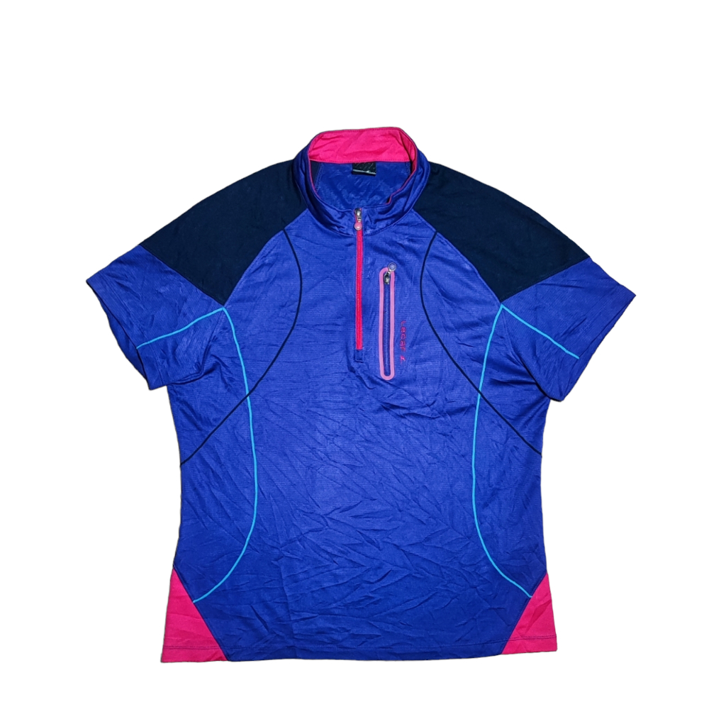 Kaos Running Wanita LECAF SPORTS Trail Run Half Zip Branded Preloved