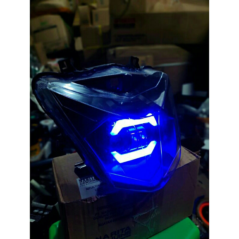 Lampu Daymaker LED honda BEAT ESP 4 lensa jauh dekat tetang