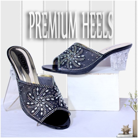 Sandal Pesta Wanita Heels Hak Kaca untuk Pesta Pernikahan