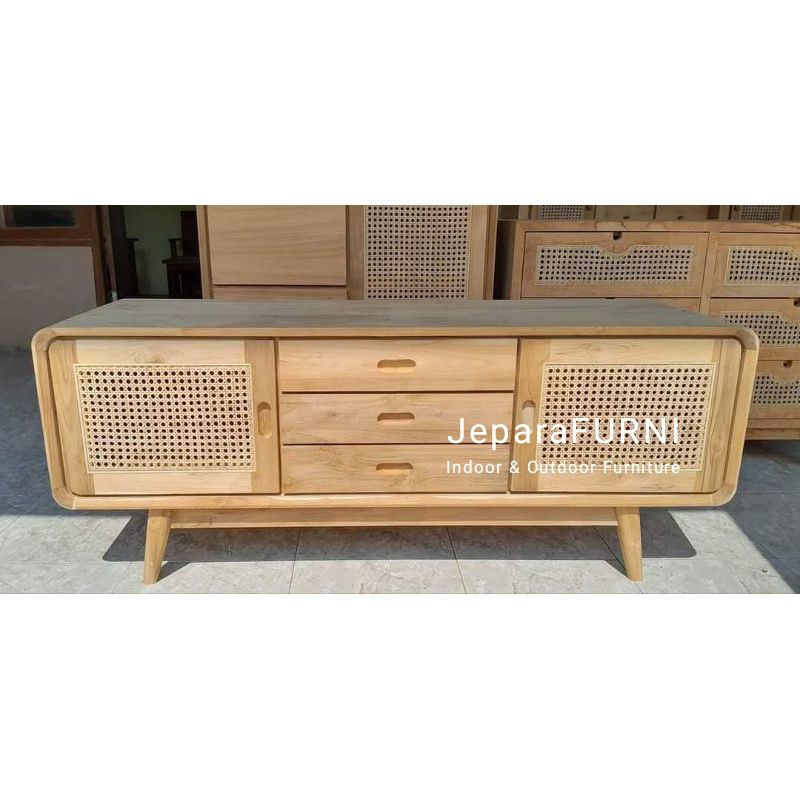 BUFET RETRO UK 150 JATI I BUFET ROTAN I BUFET MINIMALIS