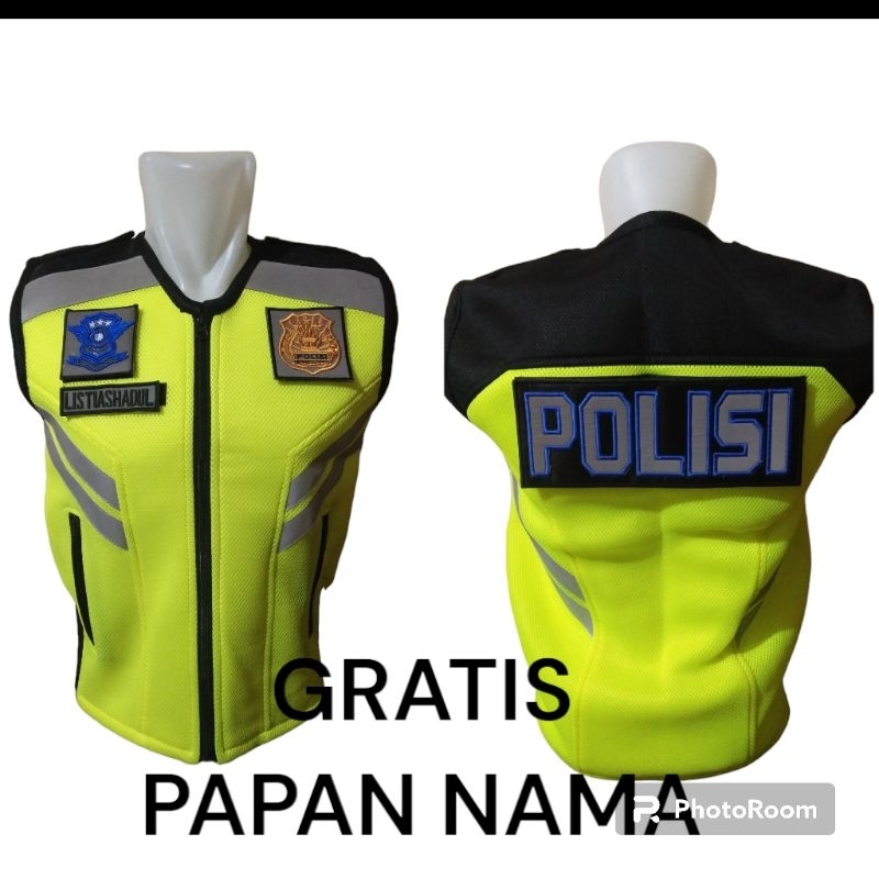 rompi polisi ,polri terbaru , rompi polisi jala tebal hijau