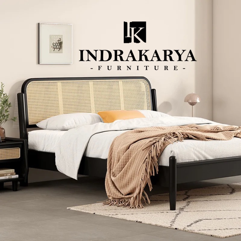 Dipan Tempat Tidur/Dipan Tempat tidur Rotan/Dipan Tempat tidur aesthetic Kayu Jati Solid Jepara