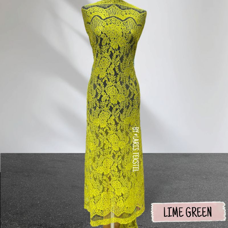 Bahan Kebaya Kain Brokat Semi Prancis Metalik