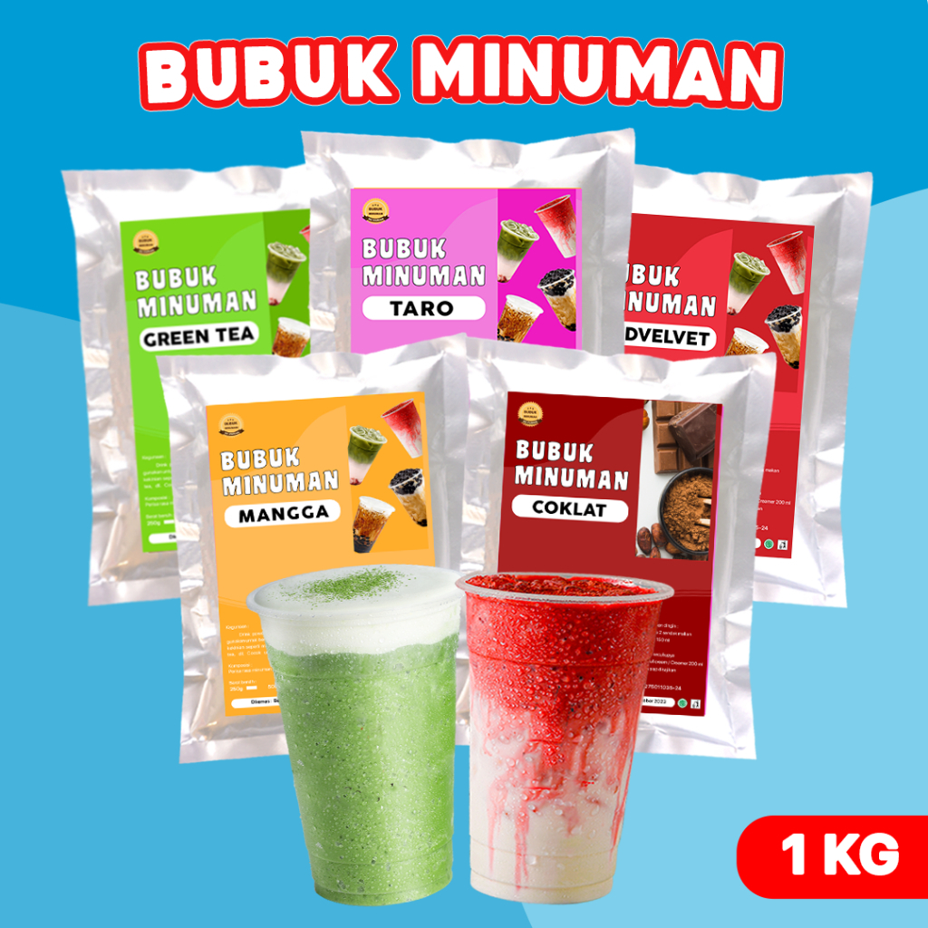 

BUBUK MINUMAN RASA / SERBUK MINUMAN RASA BEST SELLER / BUBUK MINUMAN KEKINIAN / BUBUK MINUMAN RASA 1 KG / DRINK POWDER 1KG / BUBUK MINUMAN INSTAN / BEST SELLER