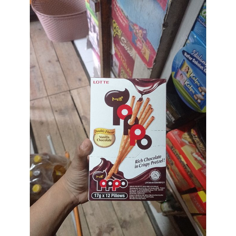 

Snack Stik Biskuit isi coklat TOPPO/LOTTE 1 pack isi 12 pillow