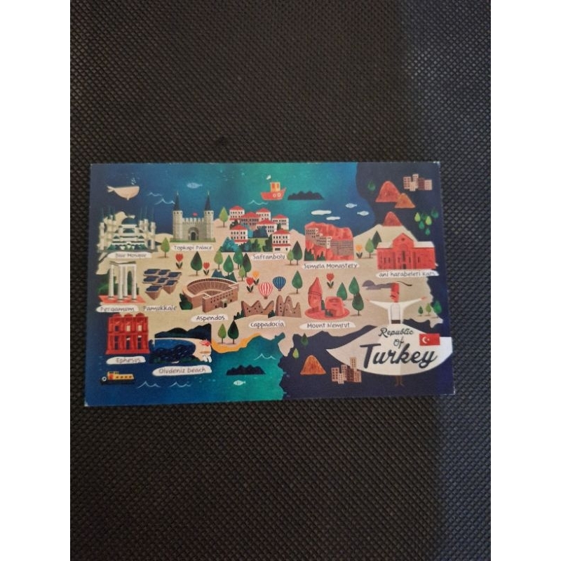 

kartu pos peta turkey/turkey map postcard