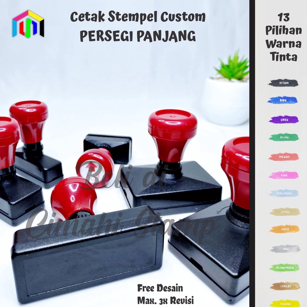 

Re44dy Cetak Stempel Flash PERSEGI PANJANG Stempel Otomatis Cap Otomatis Ready Stock