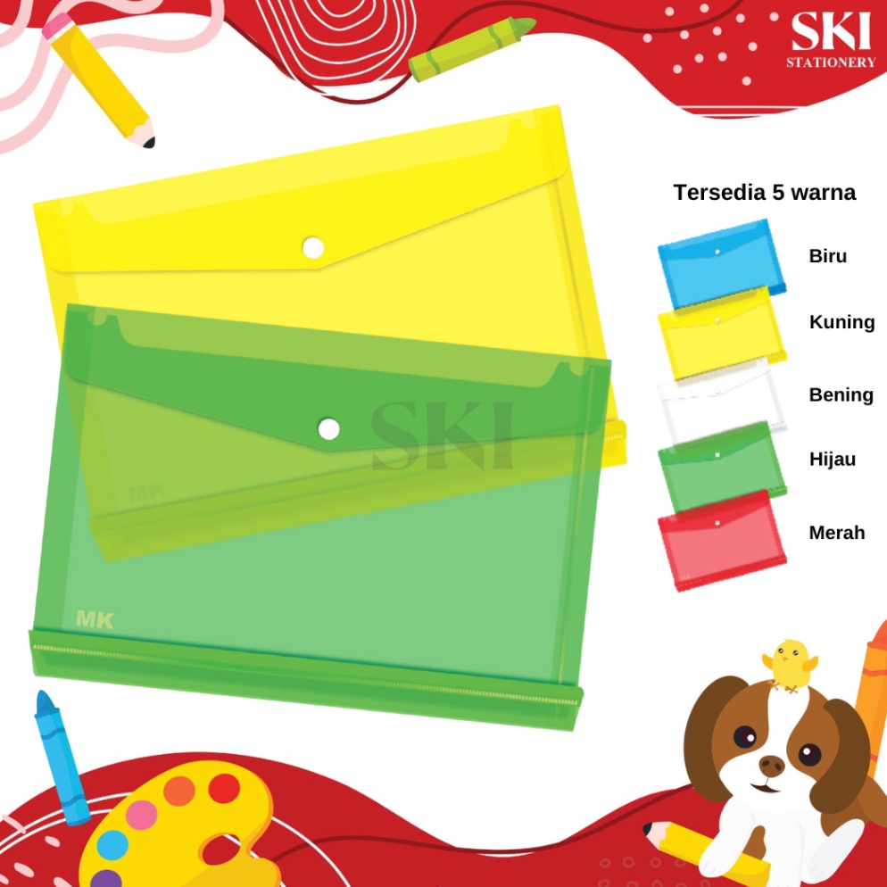 

Motif Terkini.. (12 PCS) Map Kancing Polos / Map Plastik Folio Media Kita JTE