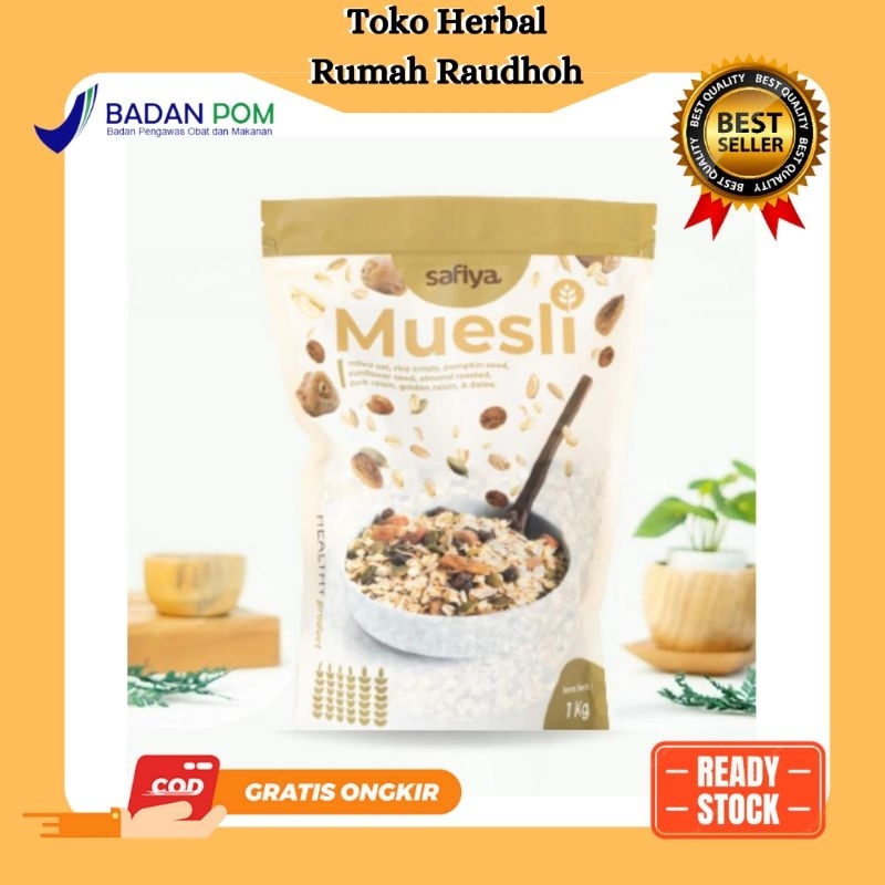 

MUESLI SAFIYA 1KG- SEREAL MAKANAN RINGAN DAN SARAPAN SEHAT