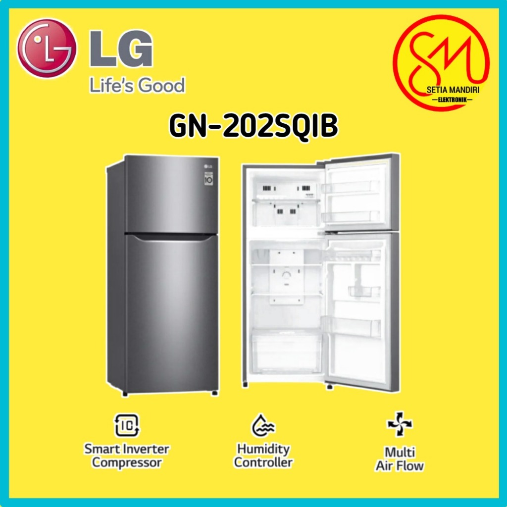 LG GN202SQIB KULKAS LG 2 PINTU INVERTER