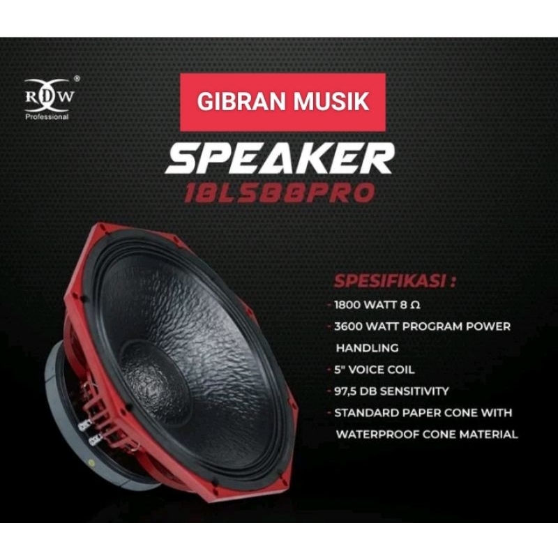 KOMPONEN speaker RDW 18INCH 18LS88PRO oryginal LS88PRO ls 88 pro