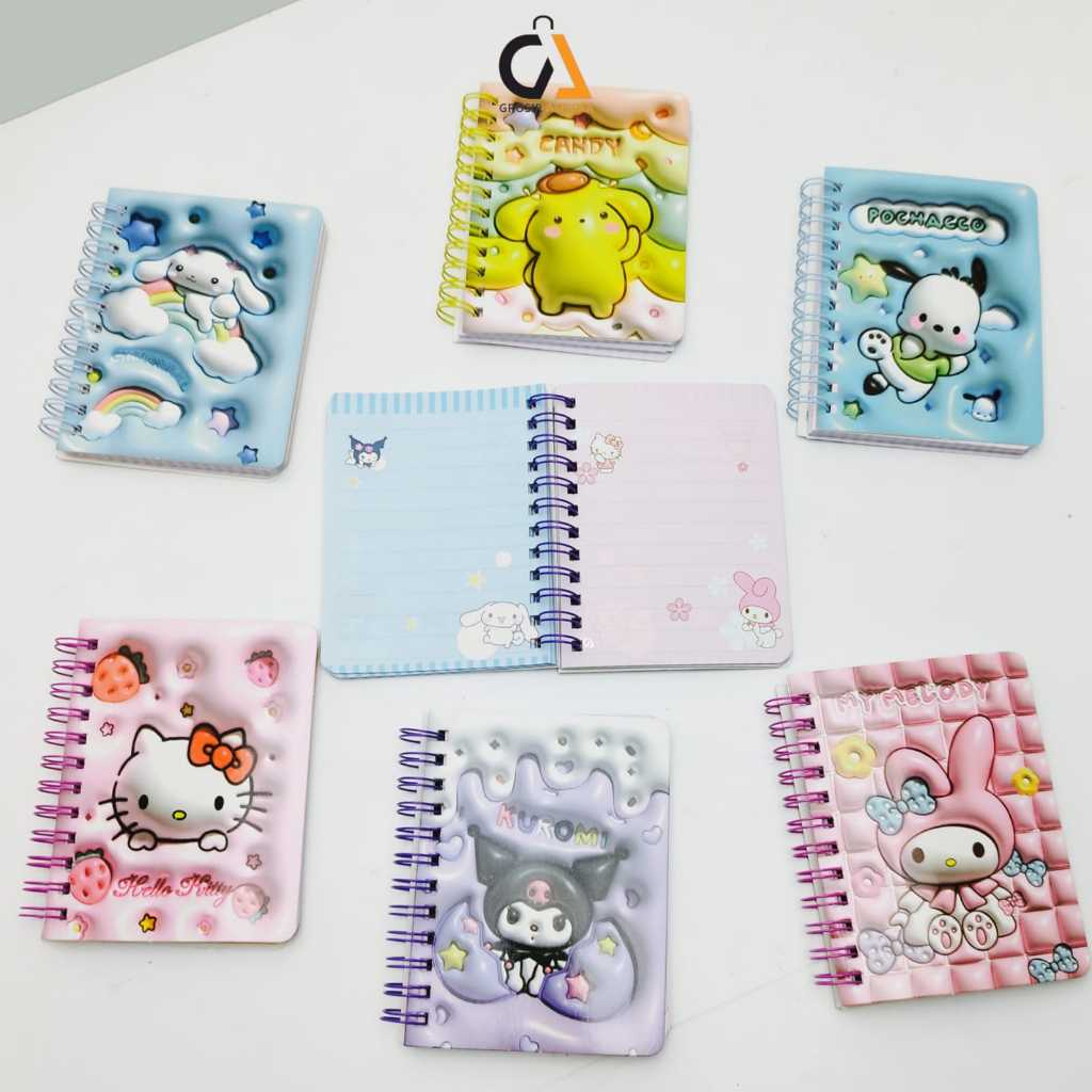 

Buku Binder Ring Tulis Notes Sanrio NoteBook A7 Motif Karakter Kuromi Cinnamoroll Pompompurin