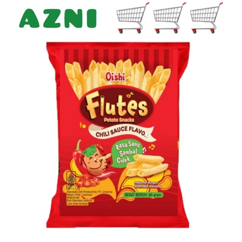 

Oishi Flutes Potato Snack Saus Sambal Colek 60 g