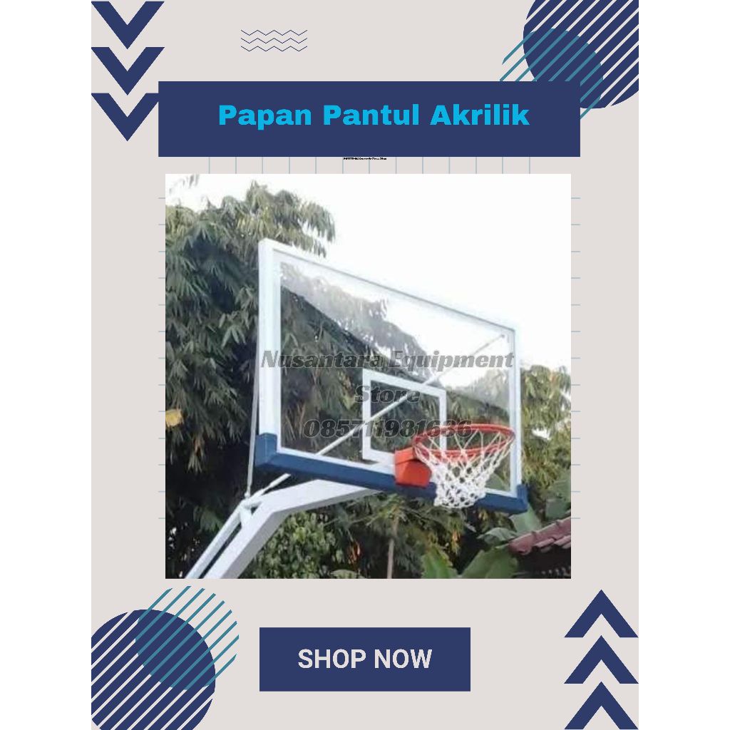 Papan Pantul Akrilik 20mm - Papan Pantul 120 + Ring Basket Per 2