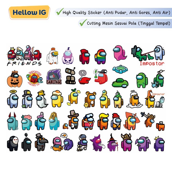 STICKER PACK | STIKER AMONG US AMOGUS WATERPROOF LUCU GELAS BOTOL HP KOPER