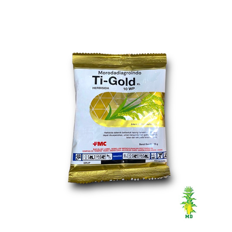 Herbisida Ti-Gold 10WP kemsan 25gr, herbisida pra tumbuh untuk mengendalikan gulma pada padi