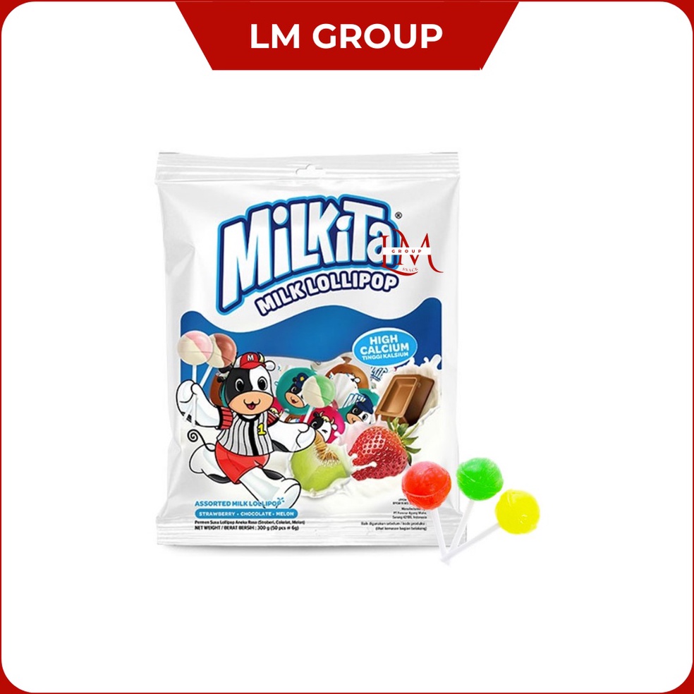 

Pal!ng Popul4r Milkita Assorted Milk Lollipop Hanger/Refill Isi 50 pcs Coklat,Melon,Strawberry Discount