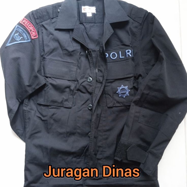 Kode VPH969 Atasan baju pdl hitam brimob jatah polri