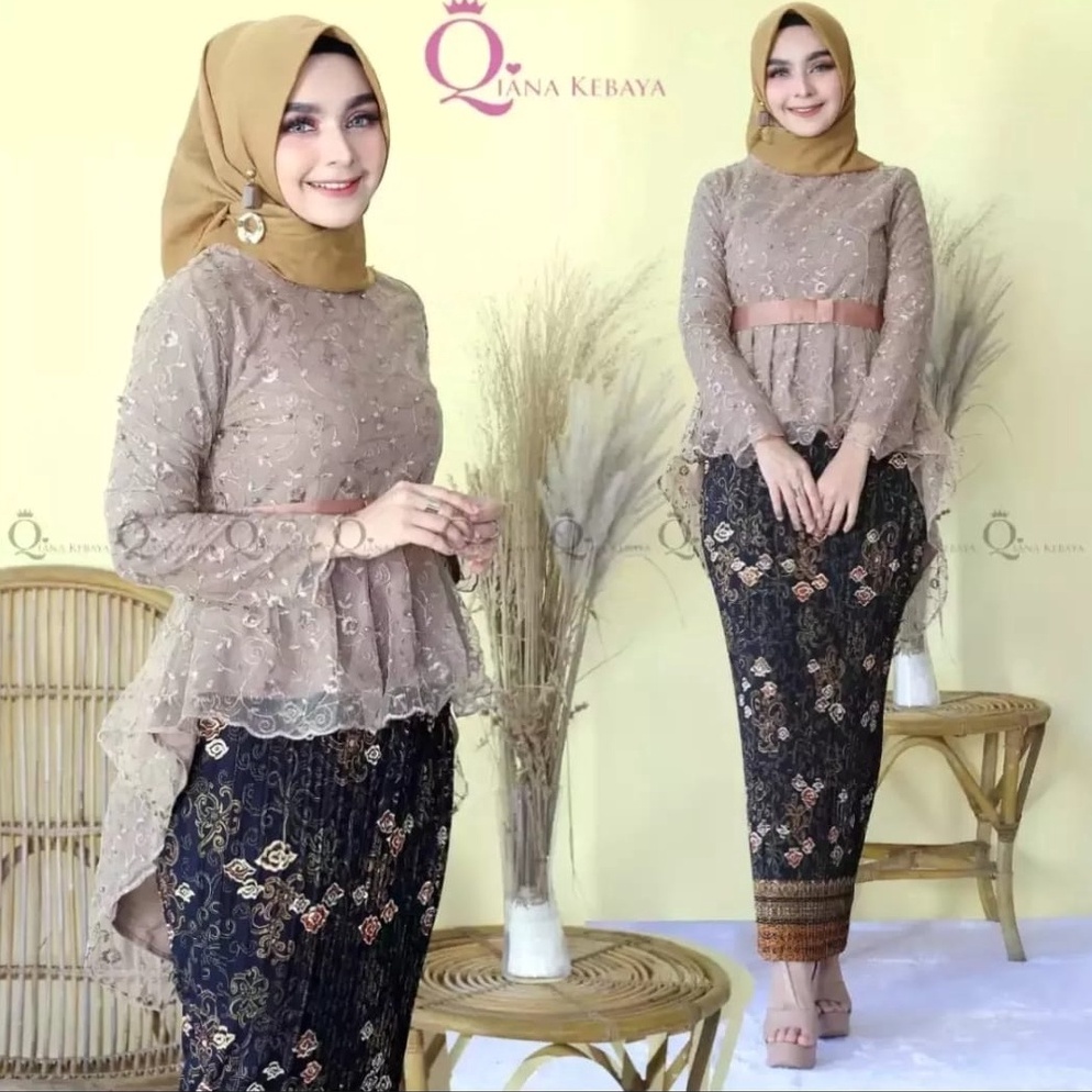 modelTipe OO303 RR Setelan Kebaya Aurora Pita//Set Kebaya Pinguin//Setelan Kebaya Modern Kekinian Te