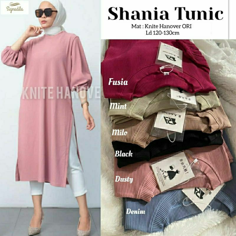 Shania Tunic bahan kaos knite hanover import fit XXXL ld 120-130 jumbo termurah terlaris kekinian oo