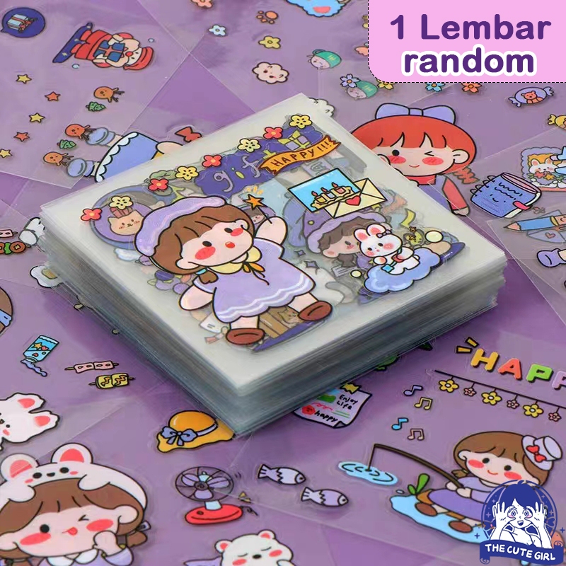 

1 Lembar STICKER AESTHETIC DESIGN DIY / STICKER TUMBLER WATERPROOF / STICKER BUKU DIARY IMPORT - Stazionario