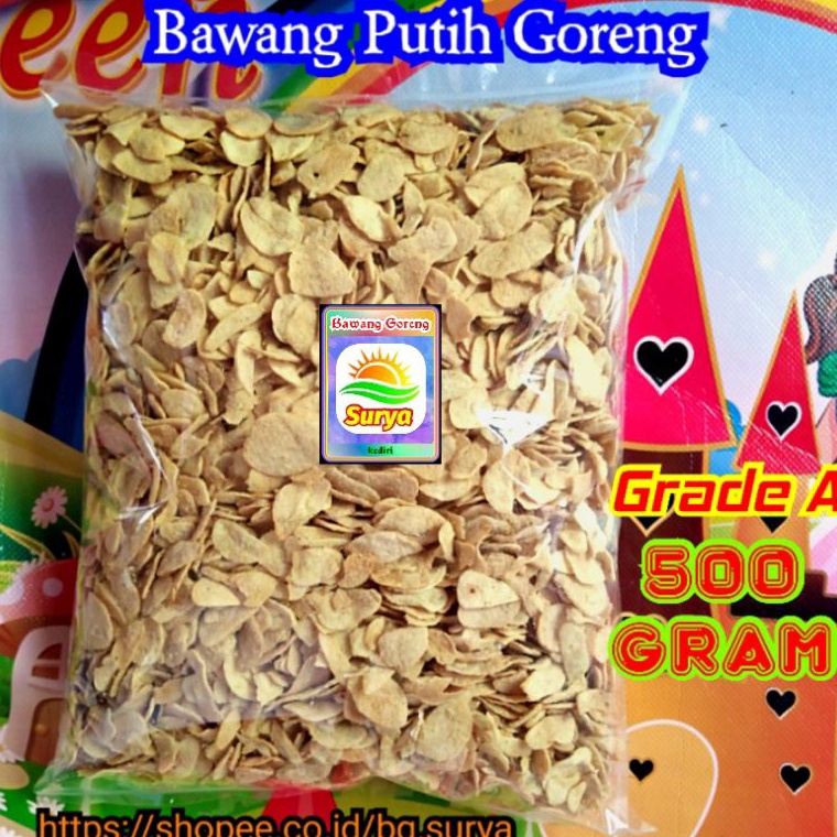 

St0k B4nyak Bawang PUTIH Goreng ( 500 gr ) Grade A Fast On