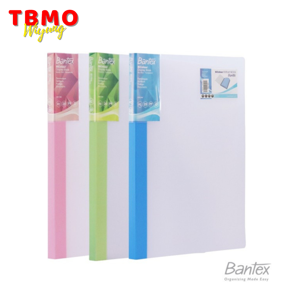 

TBMO Bantex BiColour Display Book Clear Folio F4 20 Pocket - 3183