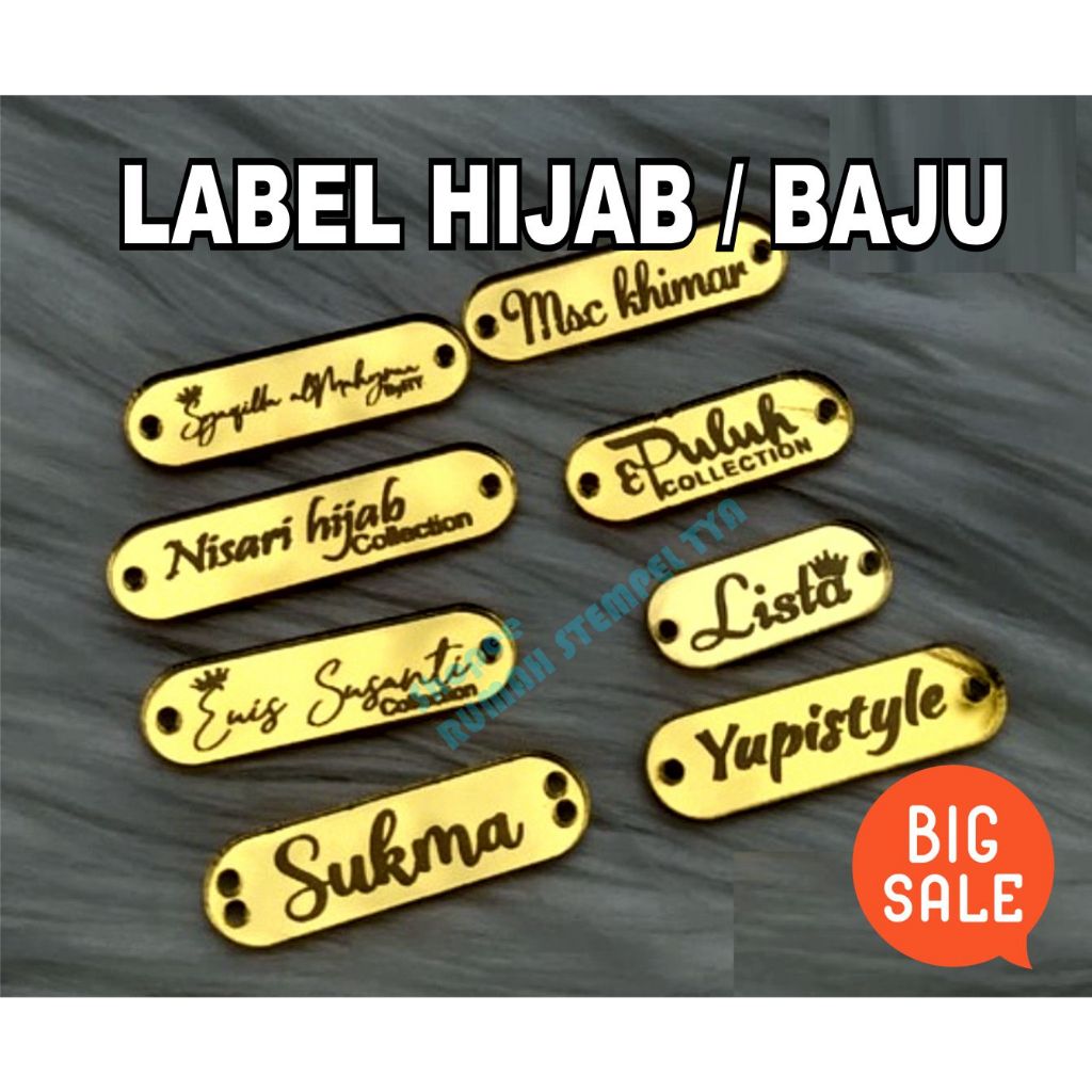 PALING MURAH LABEL HIJAB AKRILIK | LABEL BAJU | MERK | LOGO | BRAND | LOGO JILBAB | KERUDUNG