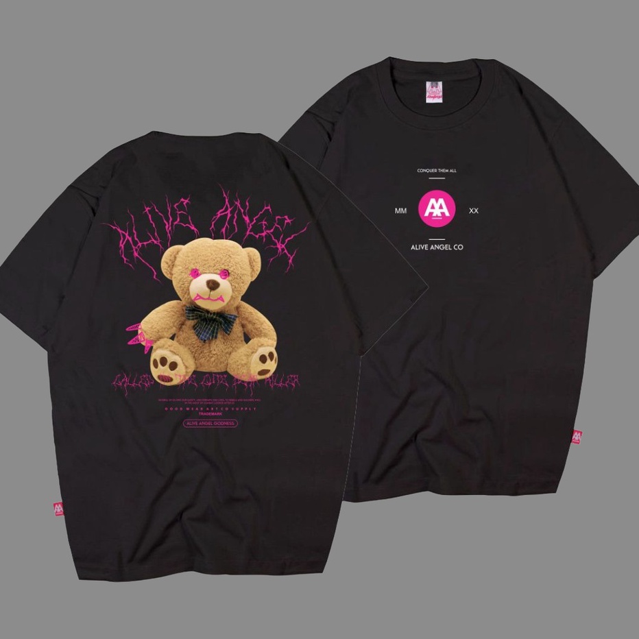 TIPE YHR654 TEDDY BEAR VAMPIR / KAOS DISTRO / TSHIRT / ALIVE ANGEL / CASUAL / STREETWEAR / ATASAN / 