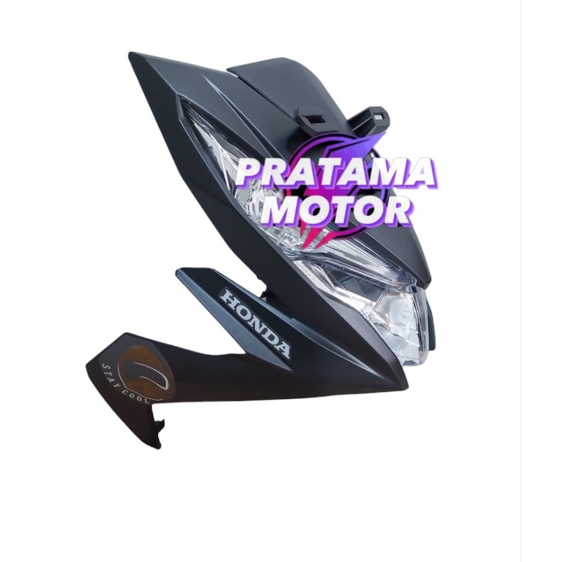 Full Set Tameng Body Depan Beat Street Hitam Doff 2017 2018 2019 Plus Striping/Sticker