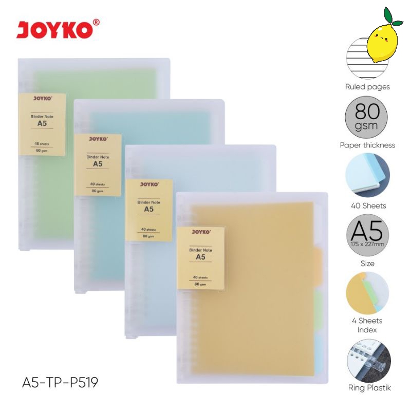 

Binder Note Joyko A5 Cover Transparan A5-TP-P519