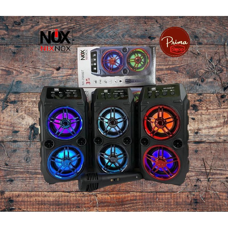 Speaker Bluetooth Karaoke Nixnox Nx-2S88BT Speaker Bluetooth karaoke Free Mic Speaker ExtraBass Spea