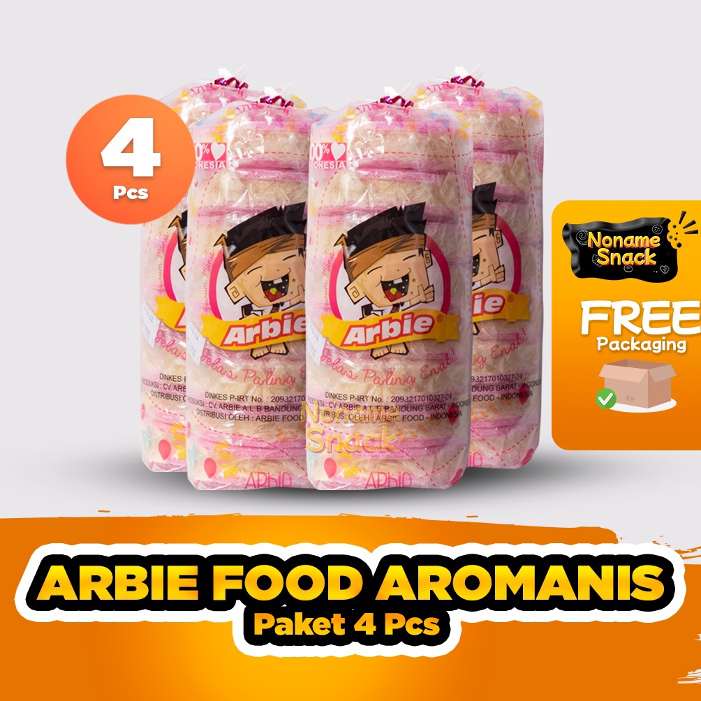

[⋆U21<] NoName Snack - Paket Reseller Arbie Food 4 Pcs Cemilan Rambut Nenek Aromanis Grosir Product Impor