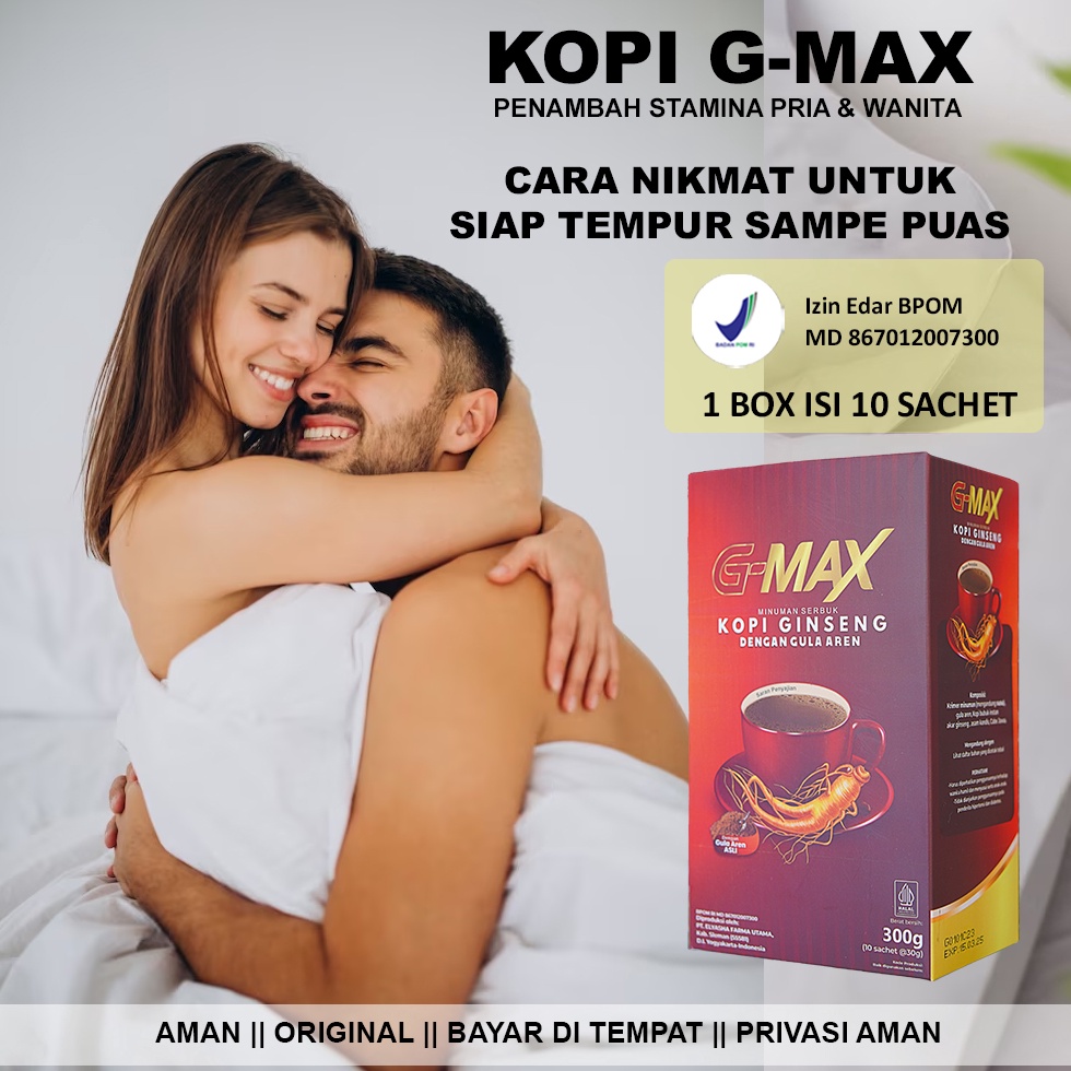 

Best S3ller COFFE G MAX 1 box isi 10 sachet kopi pria original 100% BPOM Moodbooster