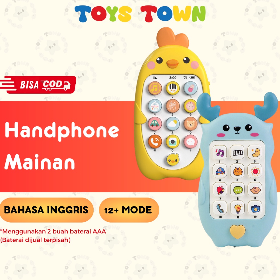 Stok Terbaru.. Mainan Musik Handphone Telepon HP Teether Edukasi Anak Bayi Laki Laki Perempuan Bunyi
