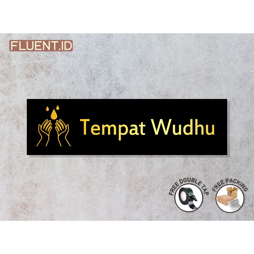 Sign Tulisan Tempat Wudhu Akrilik | Signboard Tempat Wudhu