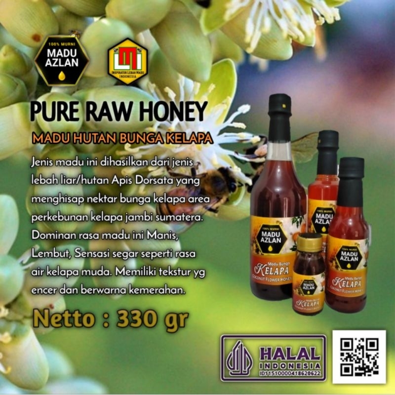 

PROMO !!! Madu Murni Nektar 100% - Madu HUTAN BUNGA KELAPA - Madu AZLAN Kualitas Premium - Kemasan 330 gr