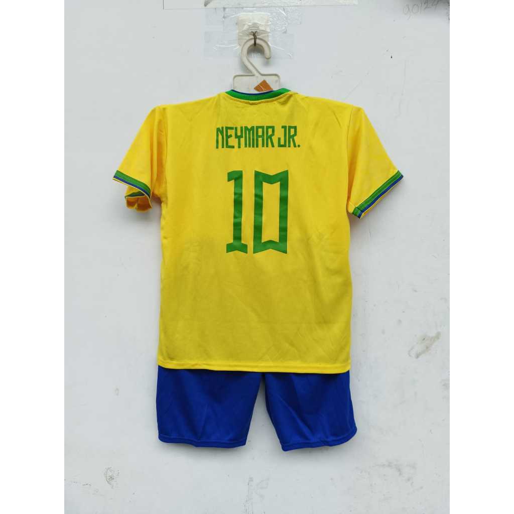 setelan baju bola brazil/jersey baju brazil usia 3-12thn