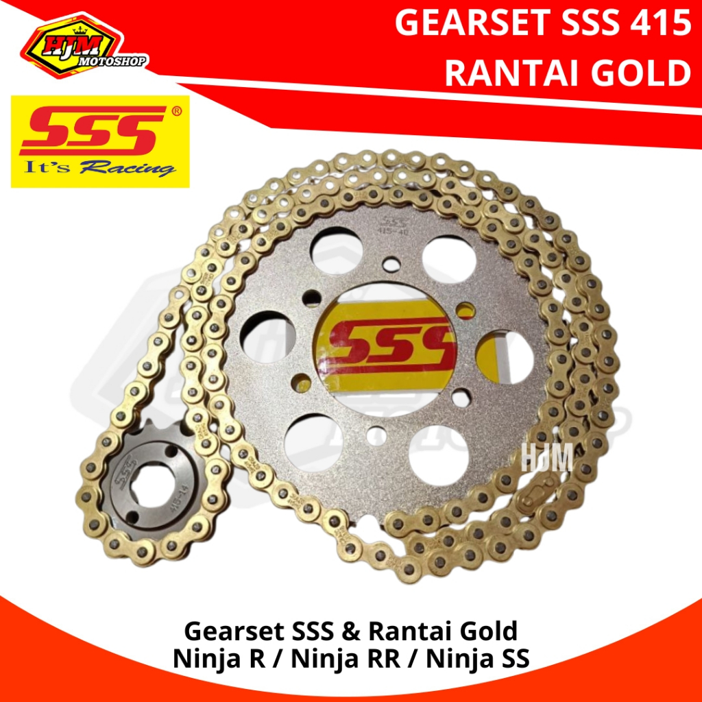 Gearset SSS 415 Ninja RR / Ninja R / Ninja SS & Rantai GOLD 415H