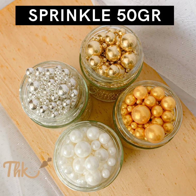 

[♟H58➢] Sprinkle Mutiara Putih / Gold / Silver 50gram Diminati
