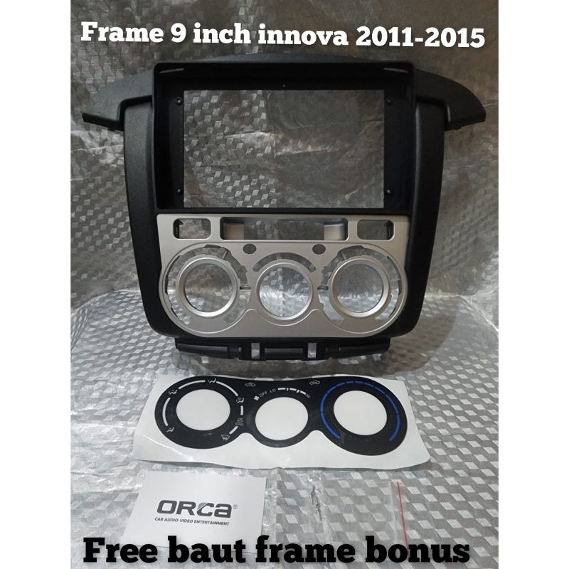Frame head unit tv mobil android 9 inch mobil toyota innova G 2012-2015 bahan plastik abs tebal free