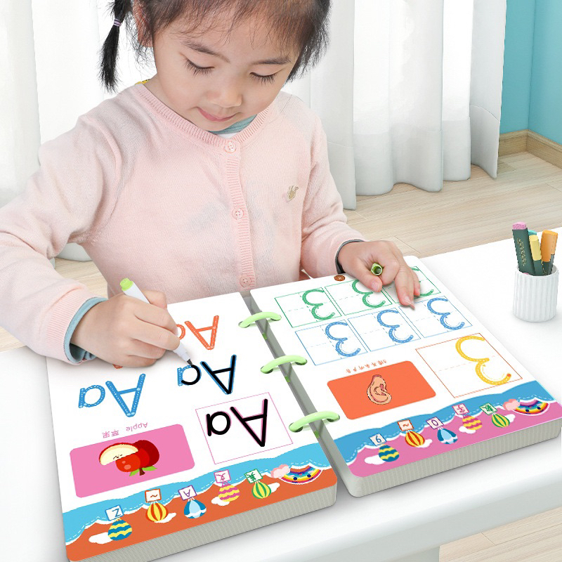 BIG SIZE Magic Workbook Ready stock Magical Tracing Workbook ReusableDot To Dot Wipe And Clean Book 