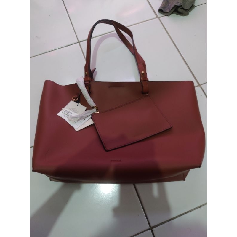 new tas Fossil Rachel tote Brown original