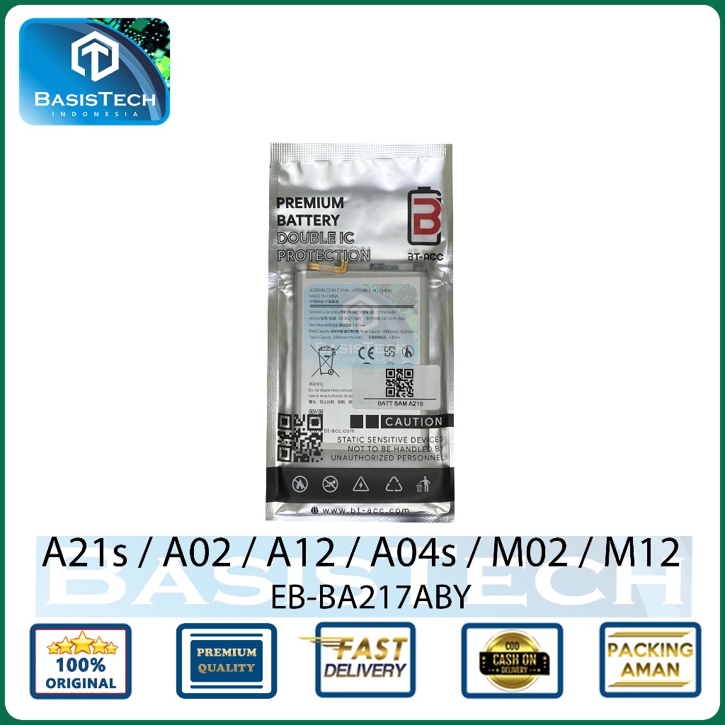 BATERAI SAMSUNG A21s A02 A12 A04s A13 4G M02 M12 EB-BA217ABY BT-ACC BASISTECH DOUBLE IC POWER PROTEC