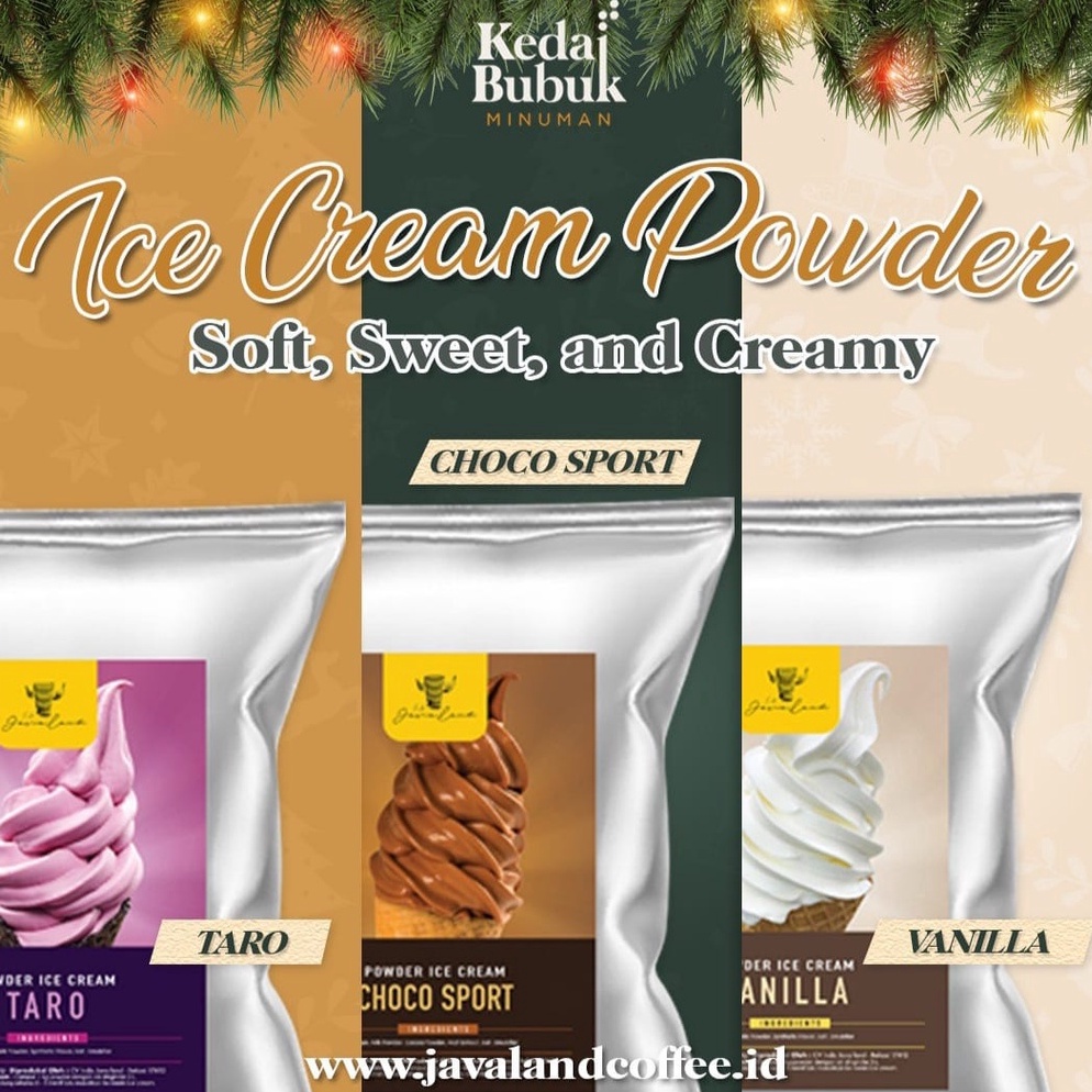 

[☁D13/] Javaland Bubuk Ice Cream Varian 1kg | Vanilla , Choco Sport / / Coklat , Strawberry , Taro, Matcha | Bubuk Es Krim Kekinian [146]