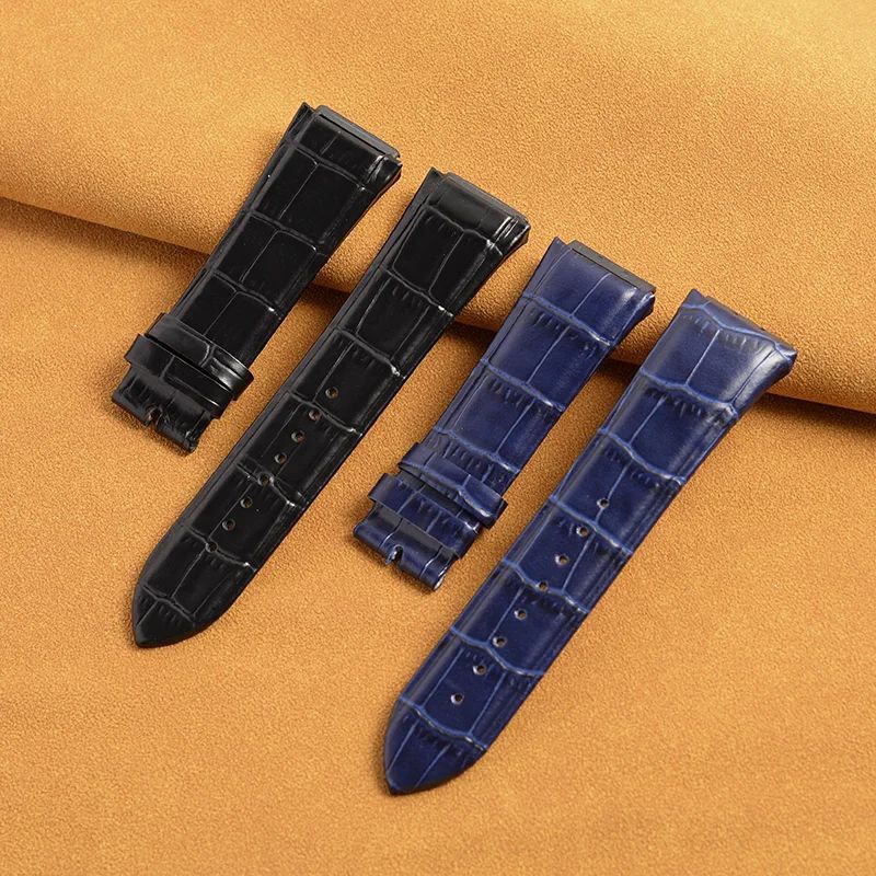 Genuine Leather Strap For Guess  W0257G3 W0040G3 W0040G7 Biru / Hitam 22mm