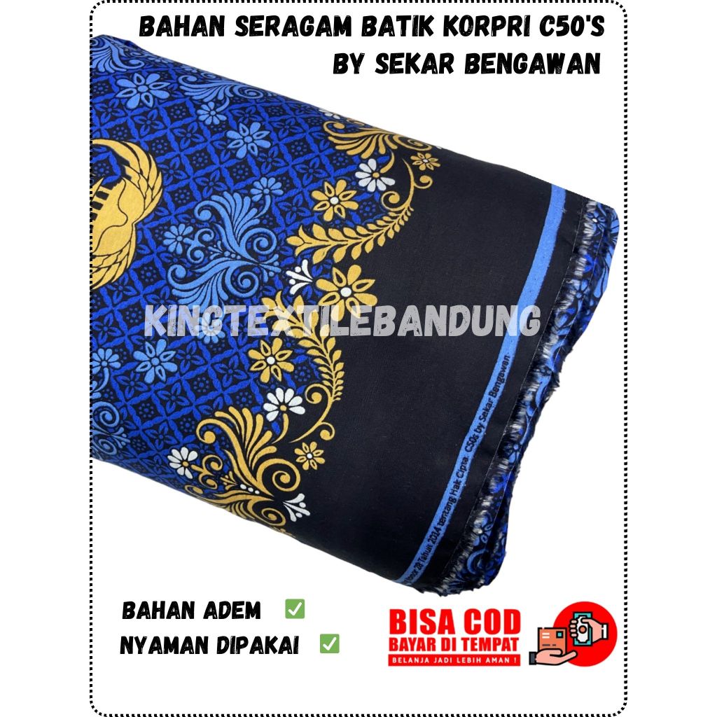 Kain batik seragam korpri c50s premium, bahan katun adem halus murah