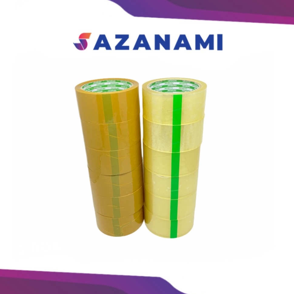 

Kekinian.. LAKBAN BENING 2" 45MM X 72Y YARD SAZANAMI TAPE OPP LAKBAN COKLAT 36