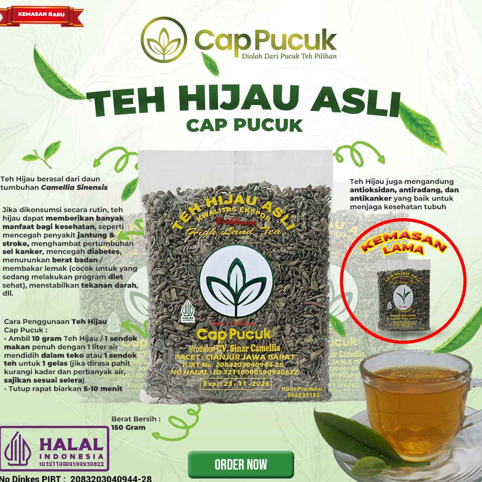 

43 TEH HIJAU ( PEKO SUPER ) / GREEN TEA CAP PUCUK 82